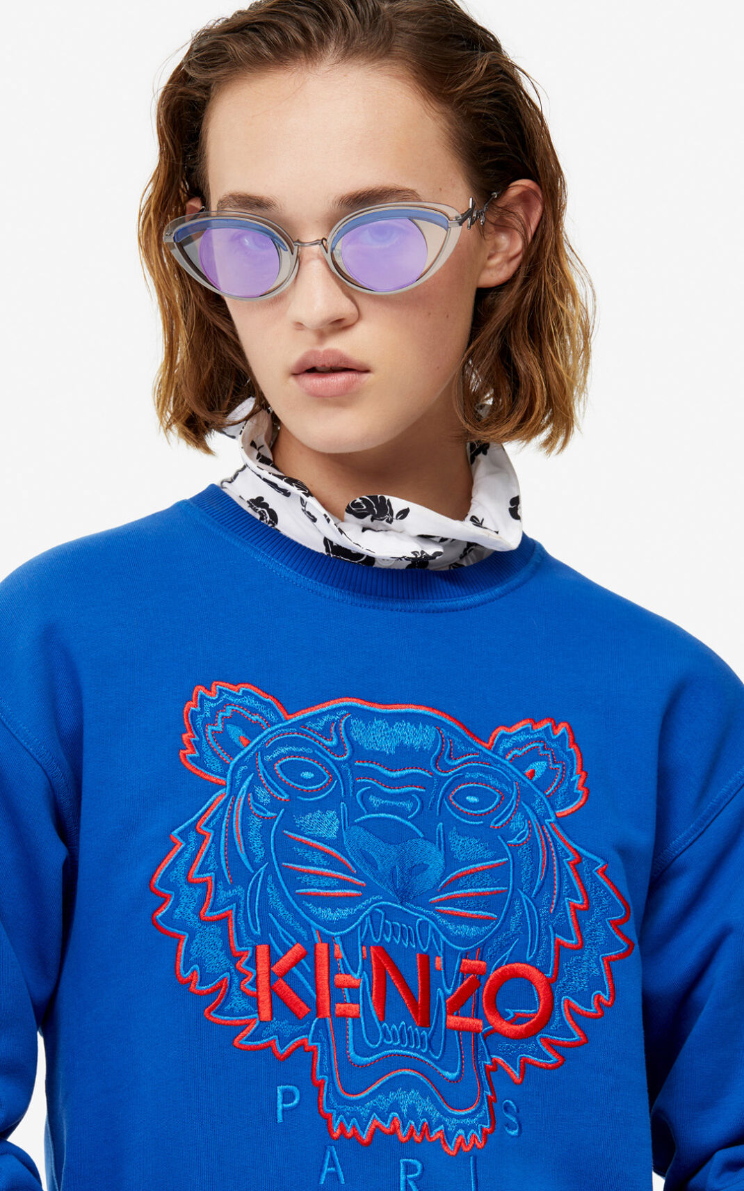 Sweat Kenzo Two tone Tiger Femme Bleu | PQEO-26154